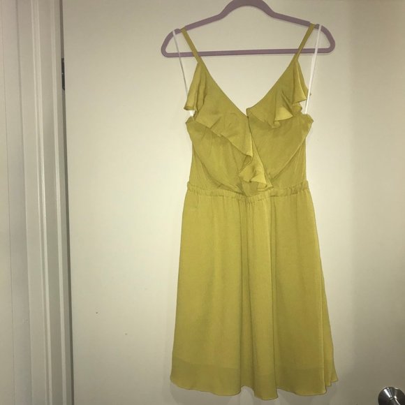 BCBGeneration Dresses & Skirts - NWT BCBGeneration | Yellow/Avocado Ruffle Dress, M